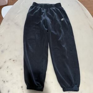 adidas Men's M Black Fleece Sweatpants Regular Fit Elastic Waist Pockets Tapered